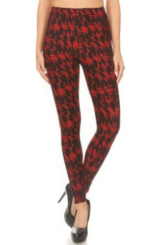 Abstract Printed High Waisted Leggings