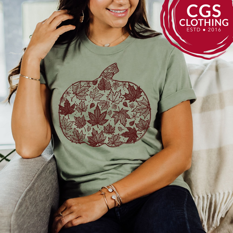 Fall Leaf Pumpkin Tee