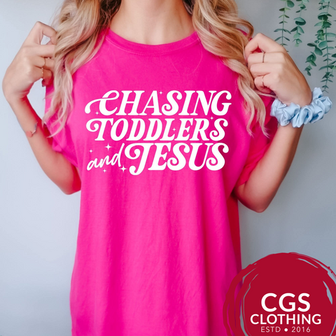 Chasing Toddlers And Jesus Tee