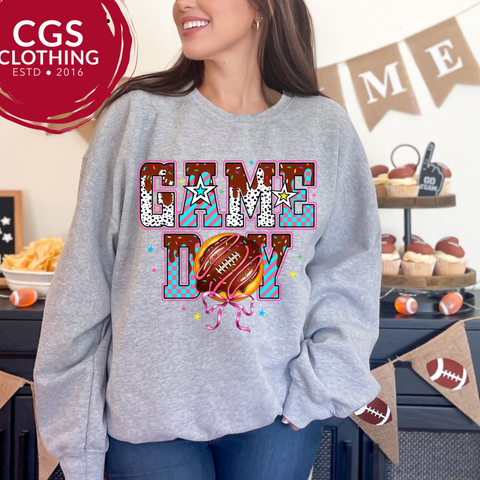 Bright Football Game Day Donut Sweatshirt