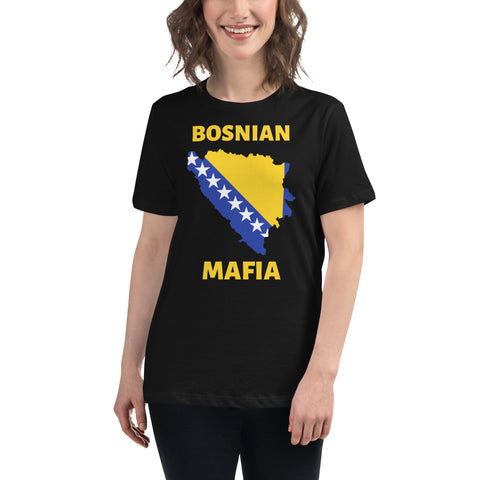Bosnia Flag Map Women's Relaxed T-Shirt