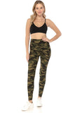 Long Yoga Style Banded Lined Tie Dye Printed Knit Legging With High Waist