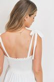 Smocking Bust With Self Tie Straps Sleeveless Waffle Top