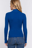 Long Slv Mock Neck Rib Sweater