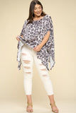 Animal Printed Rayon Span Poncho