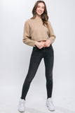 Wool Blend Cropped Sweater Top