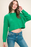 Wool Blend Cropped Sweater Top