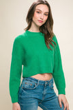 Wool Blend Cropped Sweater Top
