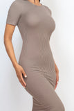 Ribbed Bodycon Midi Dress