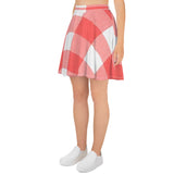 Coral Plaid Skater Skirt